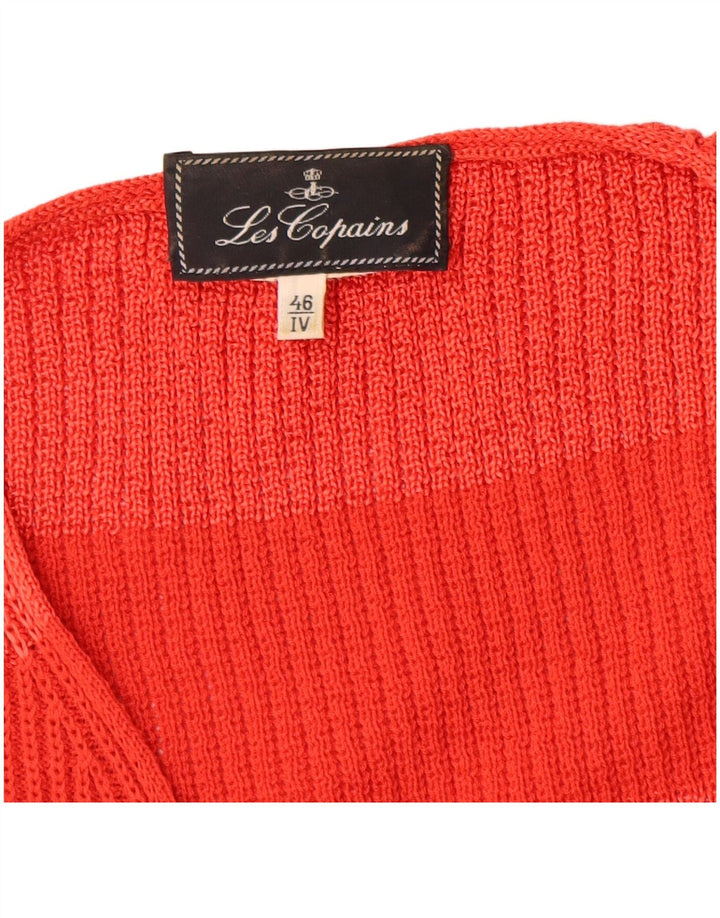 Les Copains Womens Longline Cardigan Sweater IT 46 Large Red Striped