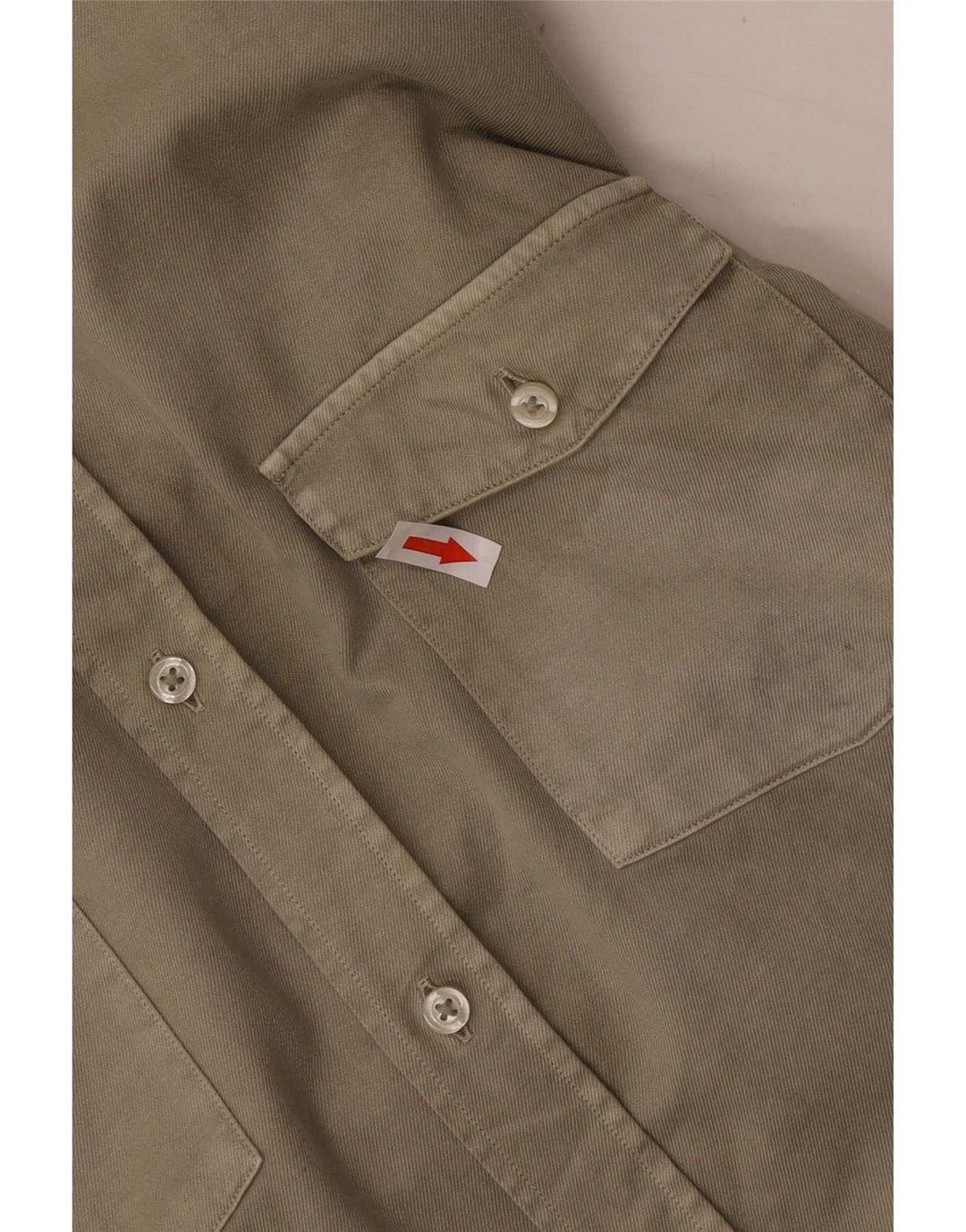 Massimo Dutti Mens Shirt Medium Khaki Cotton