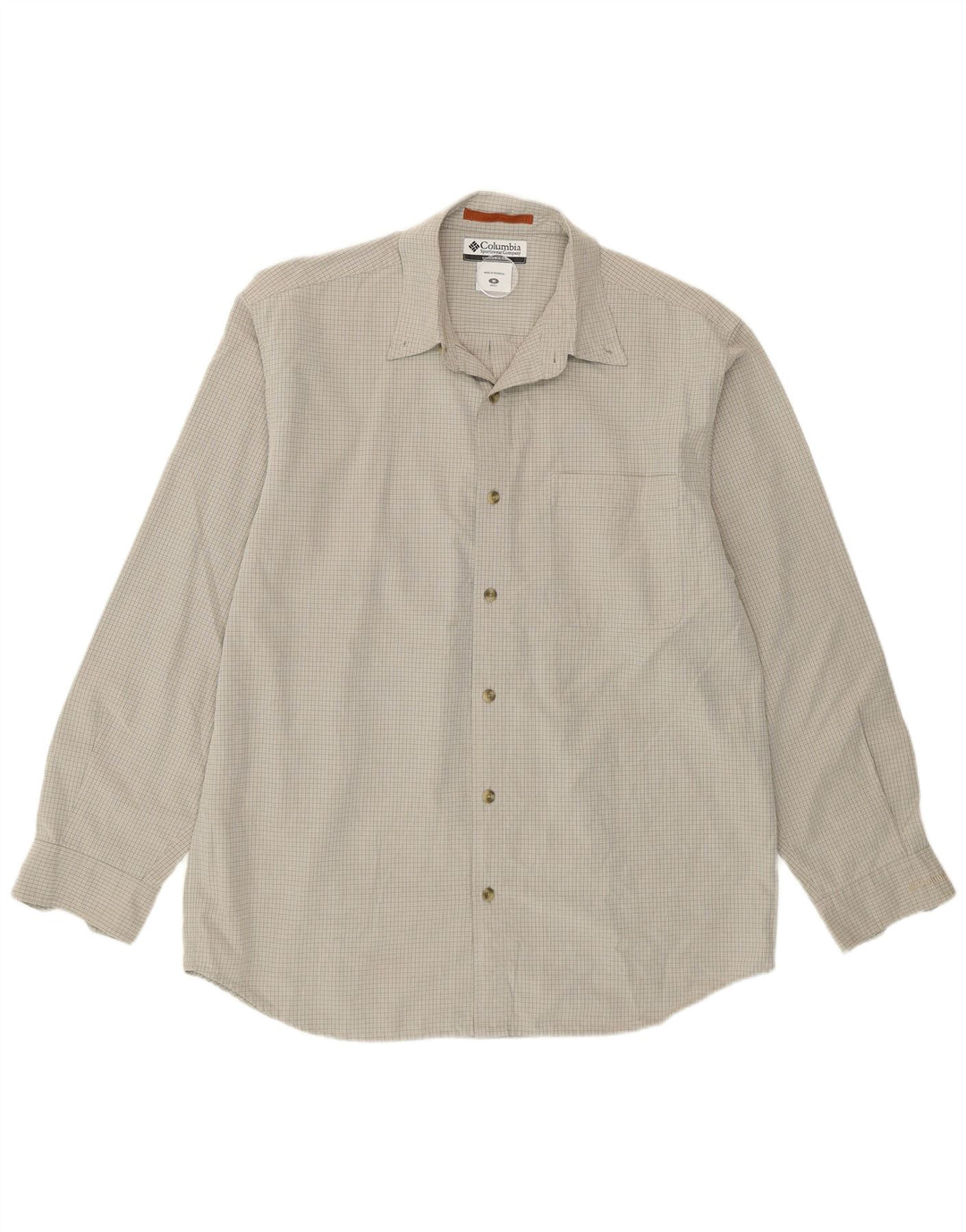 Columbia Mens Shirt Medium Grey Check Modal