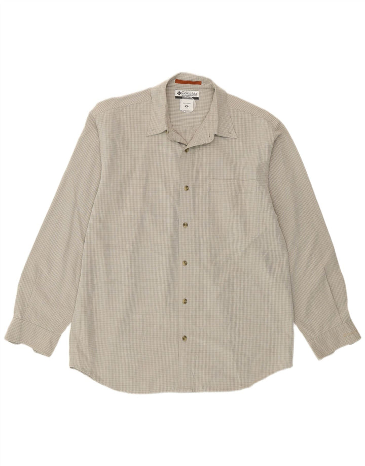 Columbia Mens Shirt Medium Grey Check Modal