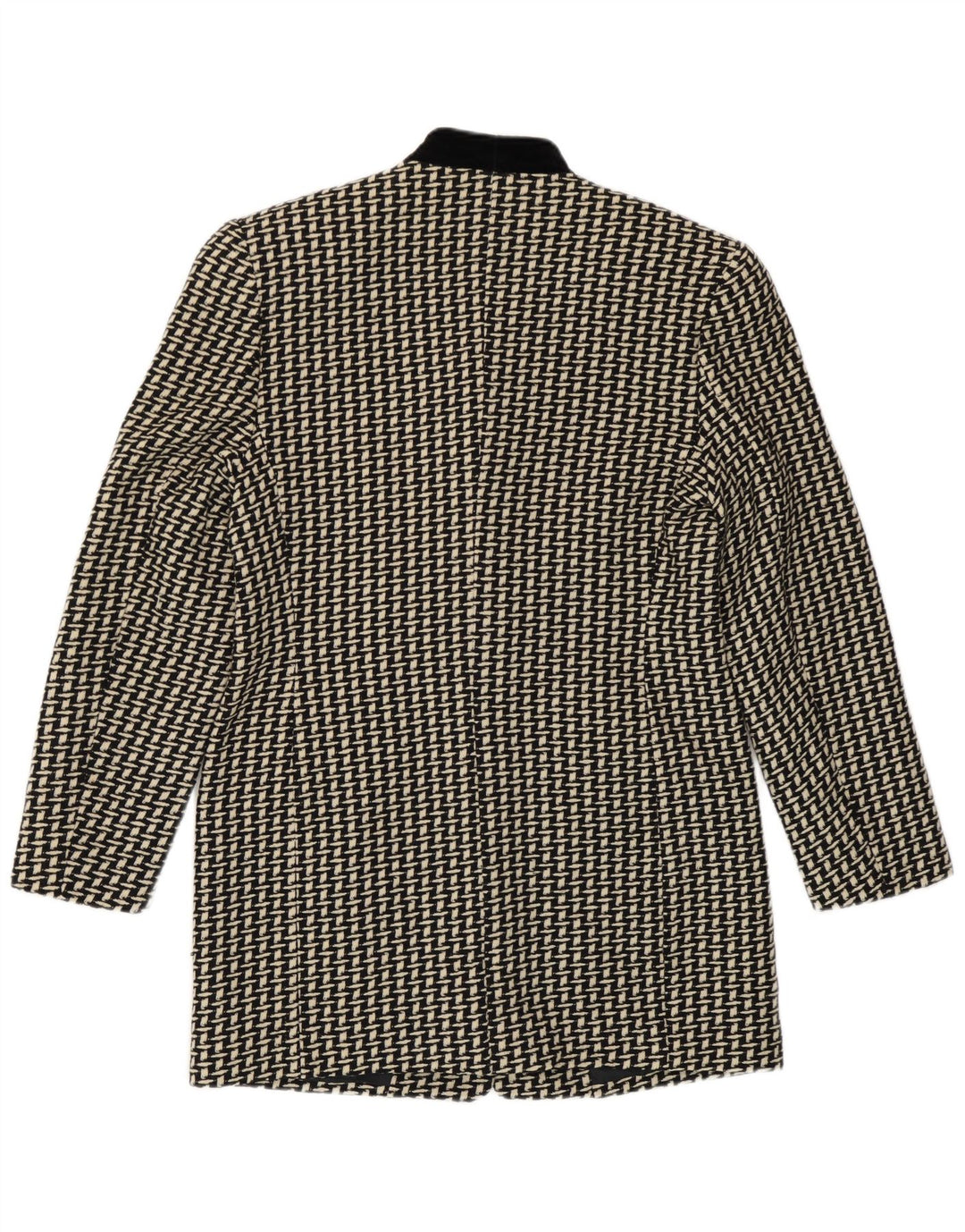 Erreuno Womens Longline Abstract Pattern Blazer Jacket IT 44 Medium Black