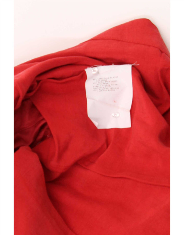 Armani Collezioni Womens Blazer Jacket IT 42 Medium Red Linen