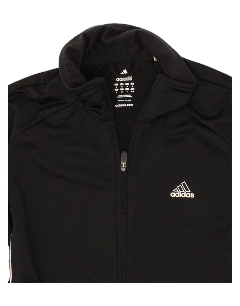 ADIDAS Mens Tracksuit Top Jacket Medium Black Polyester Vintage Adidas and Second-Hand Adidas from Messina Hembry 