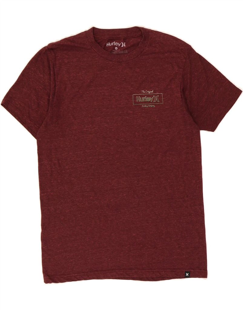 HURLEY Mens T-Shirt Top Small Maroon Polyester Vintage Hurley and Second-Hand Hurley from Messina Hembry 