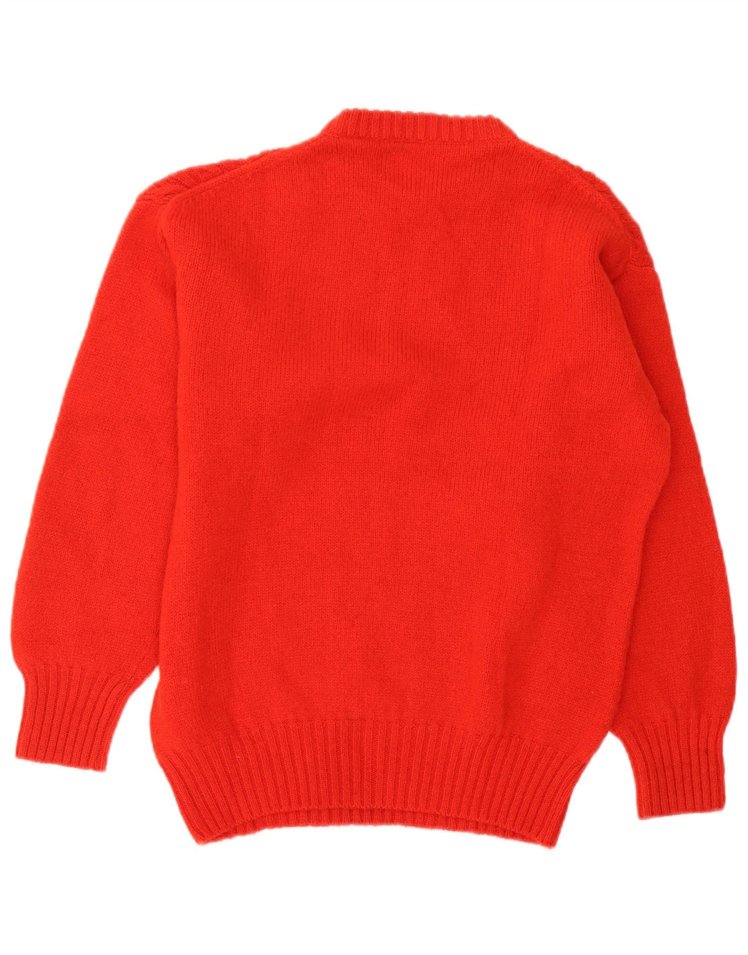Vintage Womens Oversized Crew Neck Jumper Sweater UK 10 Small Red Wool