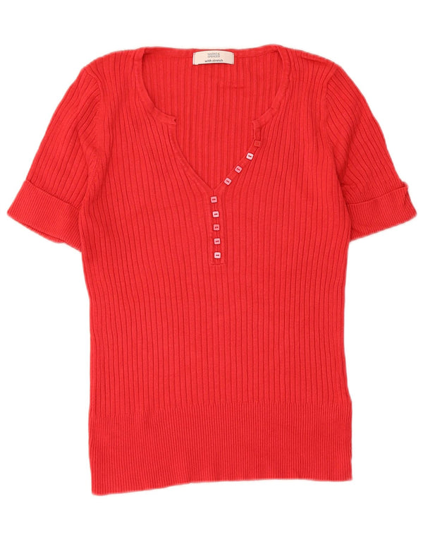 Marks & Spencer Womens T-Shirt Top UK 14 Medium Red Viscose