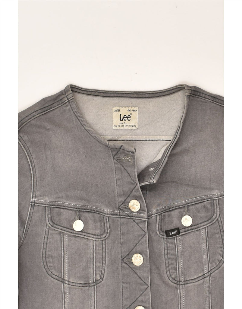 LEE Womens Denim Jacket UK 10 Small Grey Cotton | Vintage Lee | Thrift | Second-Hand Lee | Used Clothing | Messina Hembry 