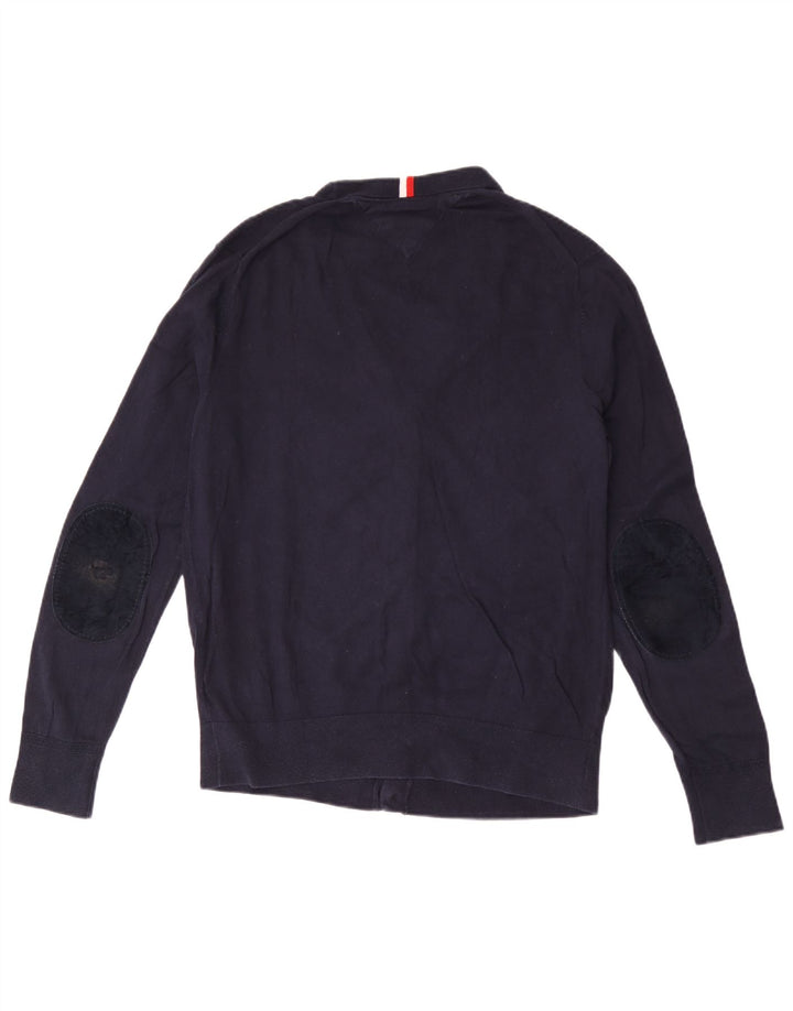 Tommy Hilfiger Mens Cardigan Sweater Large Navy Blue Cotton