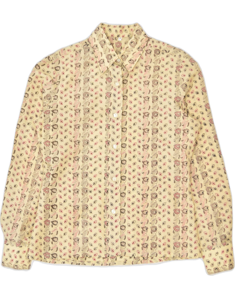 VINTAGE Womens Shirt IT 48 XL Beige Floral | Vintage | Thrift | Second-Hand | Used Clothing | Messina Hembry 