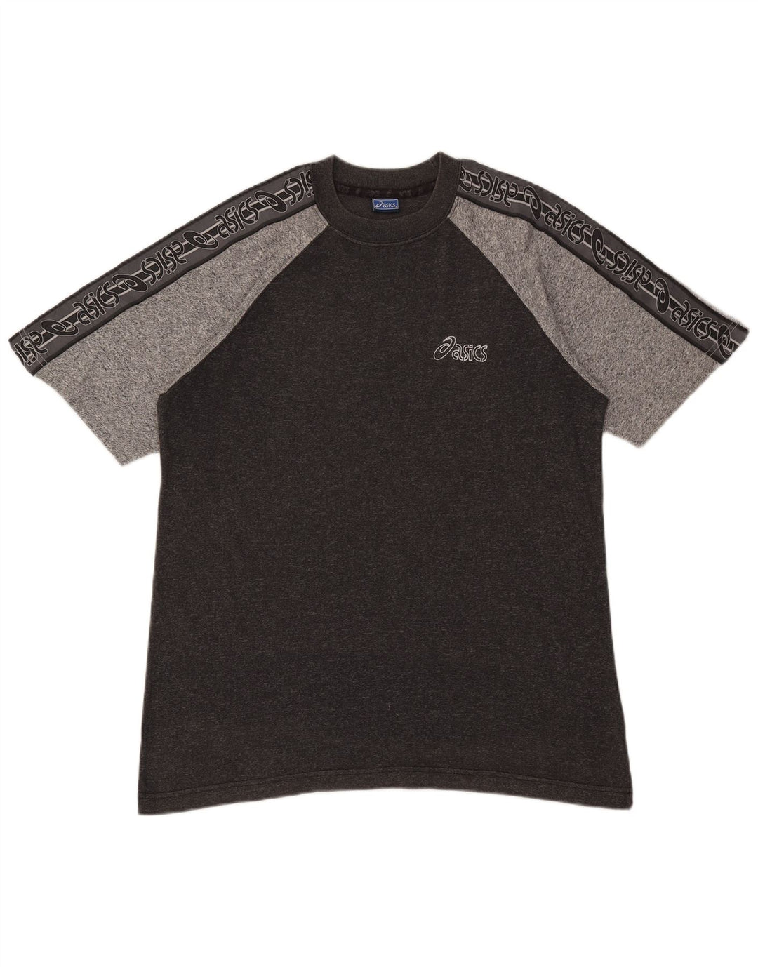 Asics Mens Graphic T-Shirt Top Large Grey Flecked Cotton