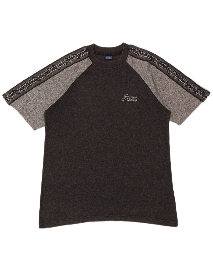 Asics Mens Graphic T-Shirt Top Large Grey Flecked Cotton