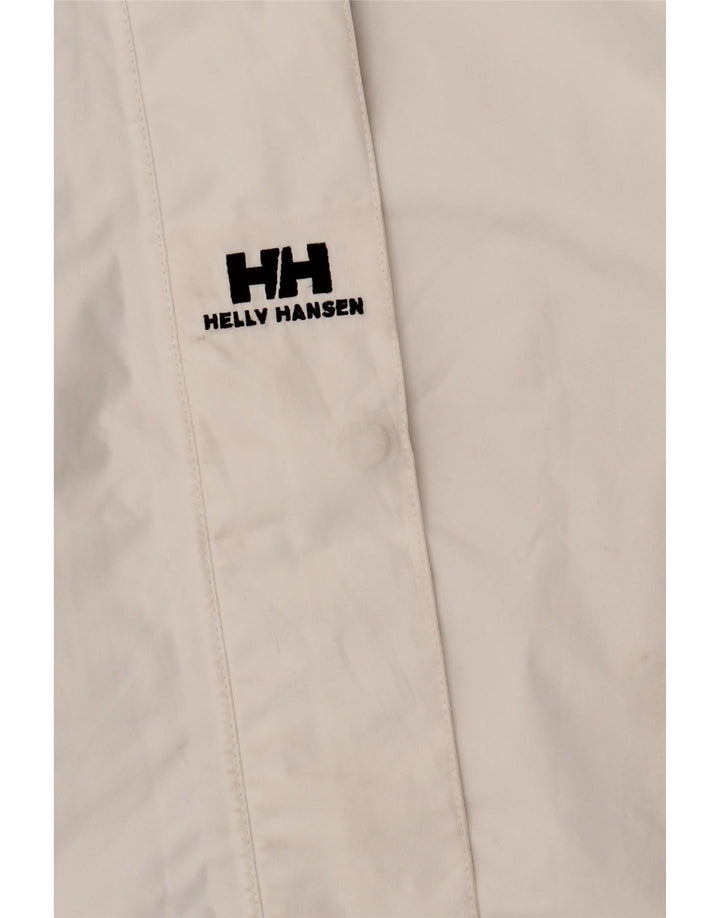 Helly Hansen Womens Hooded Rain Jacket UK 16 Large White Polyester