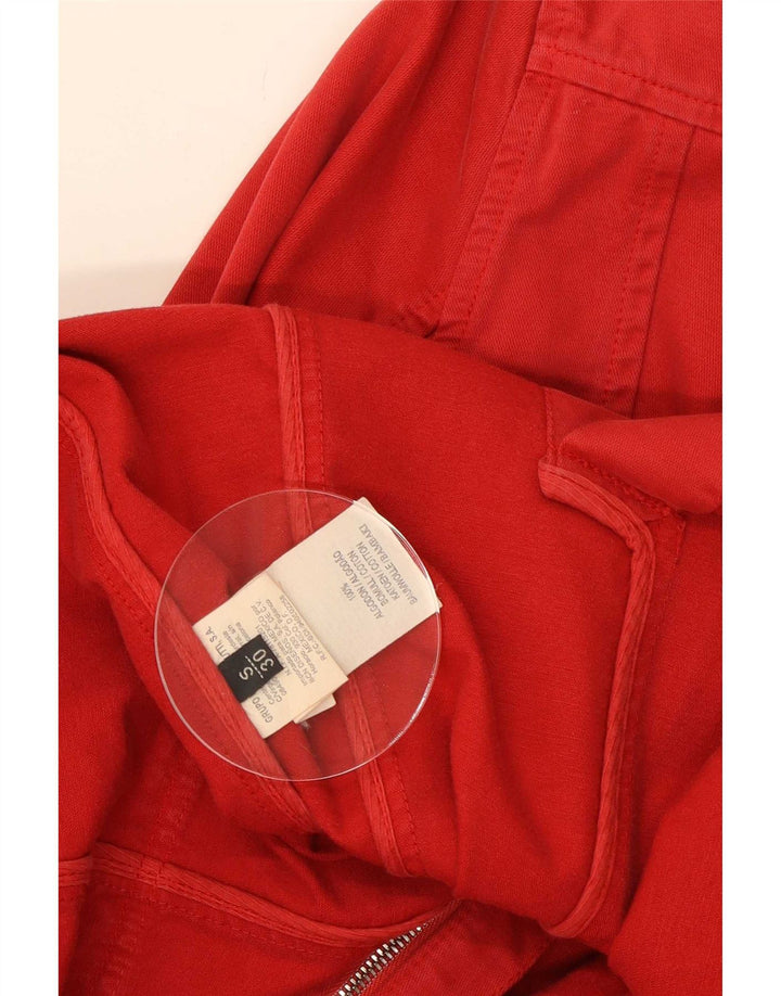 Massimo Dutti Womens Utility Jacket UK 10 Small Red Cotton