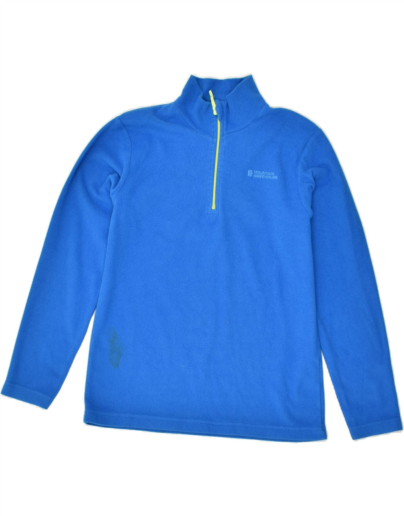 MOUNTAIN WAREHOUSE Boys Zip Neck Fleece Jumper 12-13 Years Blue Polyester | Vintage Mountain Warehouse | Thrift | Second-Hand Mountain Warehouse | Used Clothing | Messina Hembry 