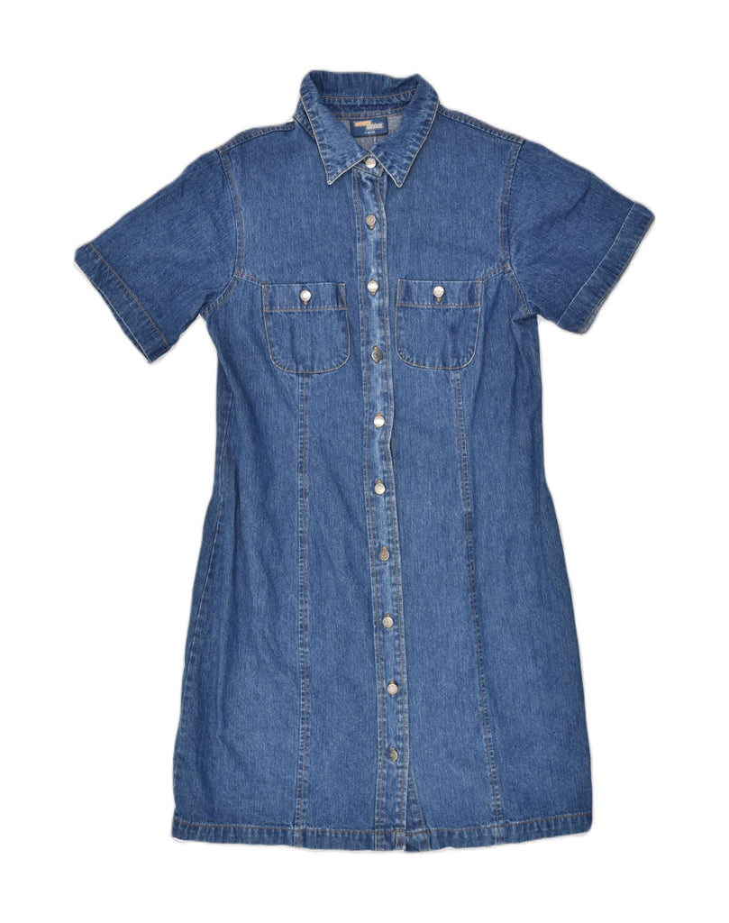 DENIM STYLE Womens Short Sleeves Denim Dress EU 40 Medium Blue Cotton | Vintage Denim Style | Thrift | Second-Hand Denim Style | Used Clothing | Messina Hembry 