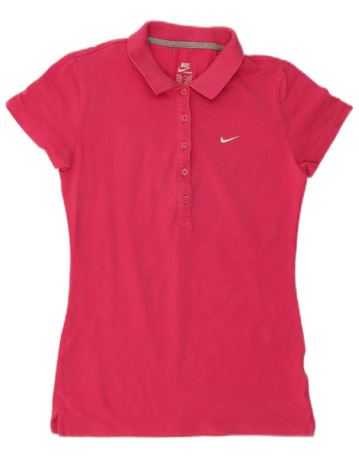 Nike Womens Polo Shirt US 4/6 Small Pink
