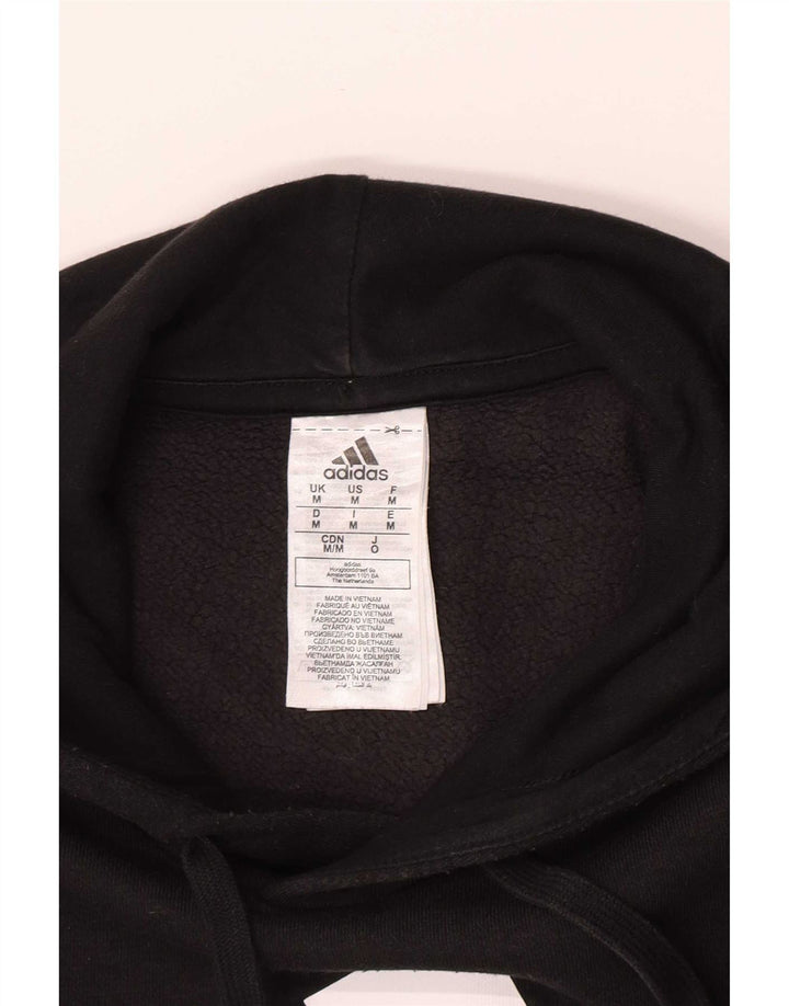 Adidas Mens Graphic Hoodie Jumper Medium Black Cotton
