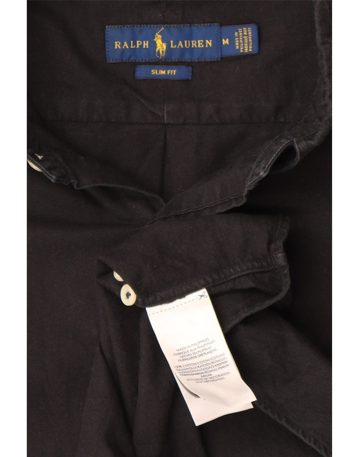 Ralph Lauren Mens Slim Fit Shirt Medium Black Cotton