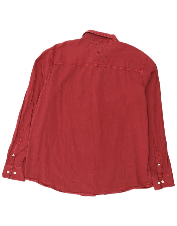 Fat Face Mens Shirt 2XL Burgundy Cotton
