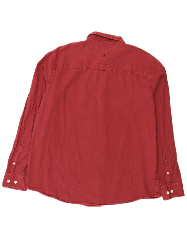 Fat Face Mens Shirt 2XL Burgundy Cotton