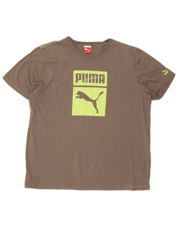 Puma Mens Graphic T-Shirt Top XL Grey Cotton
