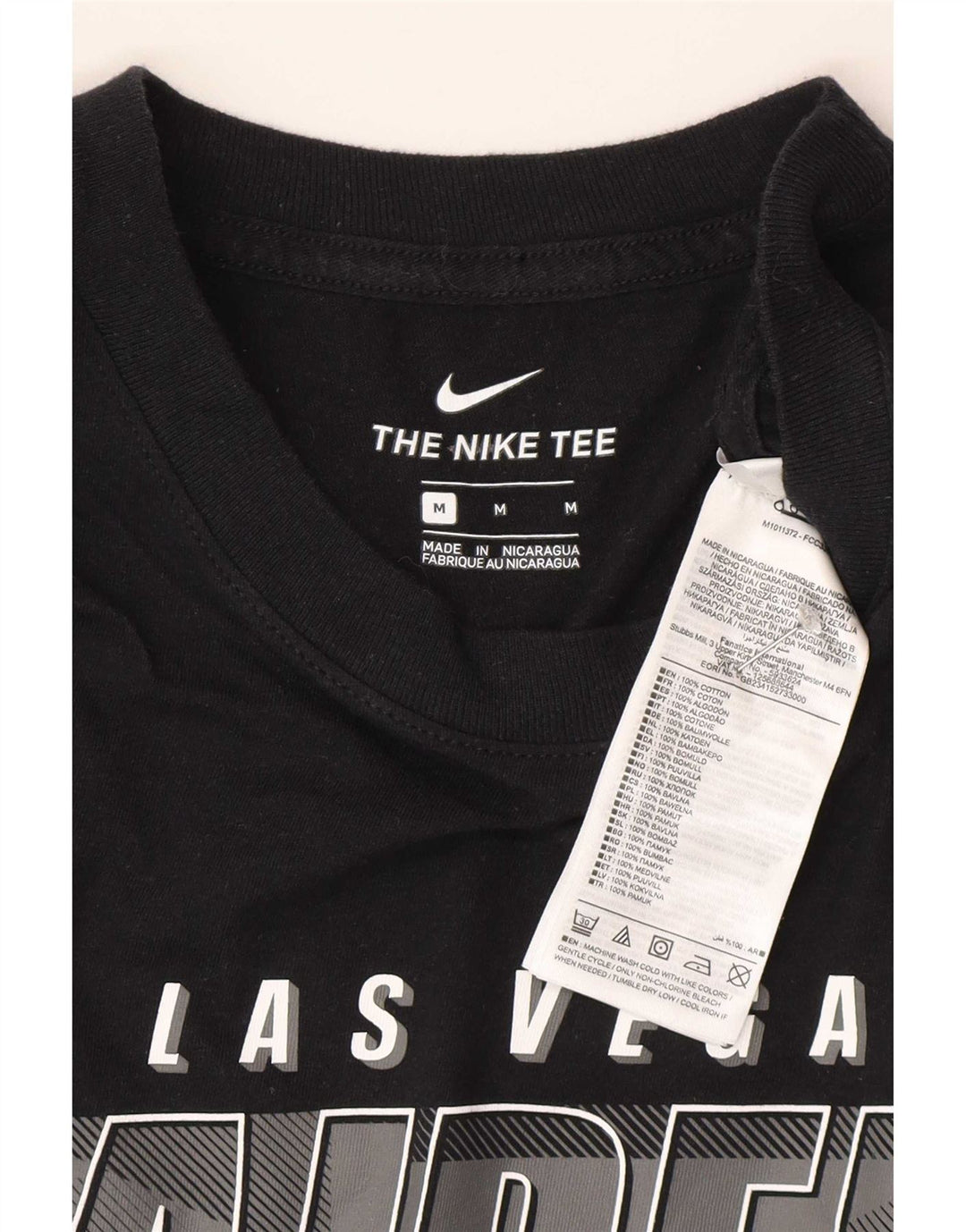 Nike Mens Las Vegas Raiders Graphic Top Long Sleeve Medium Black Cotton