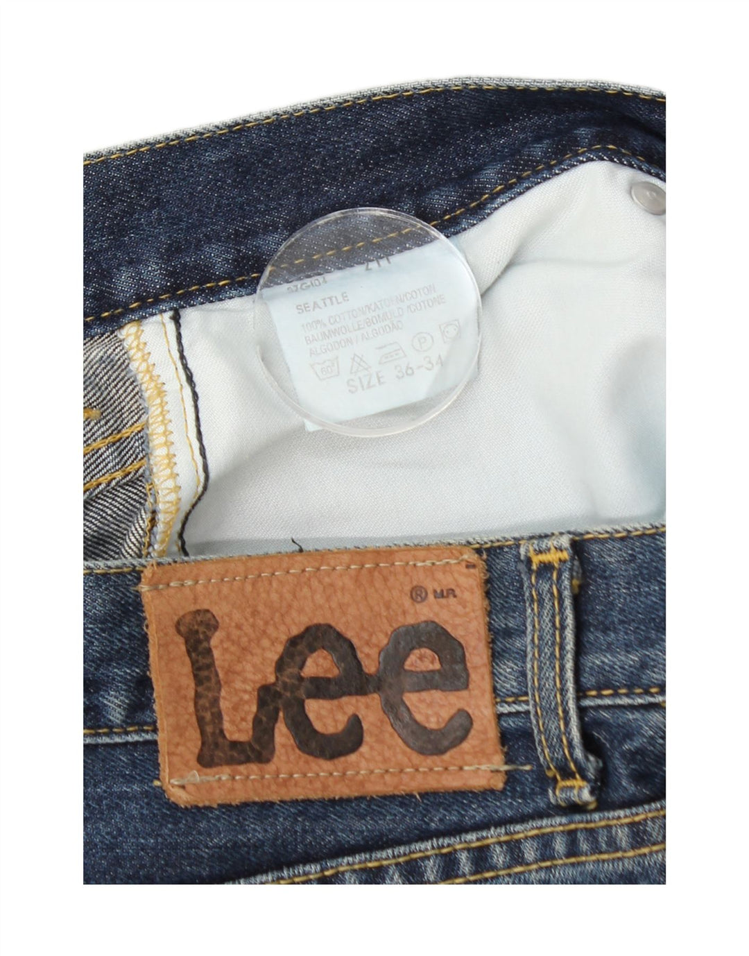 Lee Mens Seattle Straight Jeans W36 L28 Blue Cotton