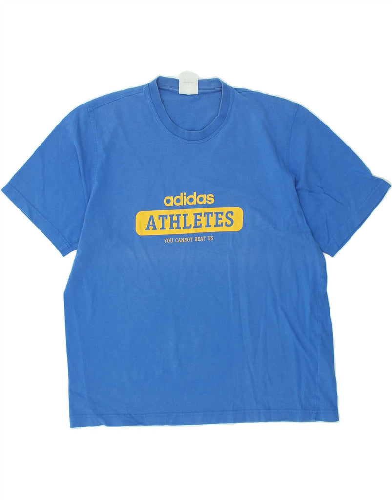 ADIDAS Mens Slim Graphic T-Shirt Top XL Blue Cotton | Vintage Adidas | Thrift | Second-Hand Adidas | Used Clothing | Messina Hembry 