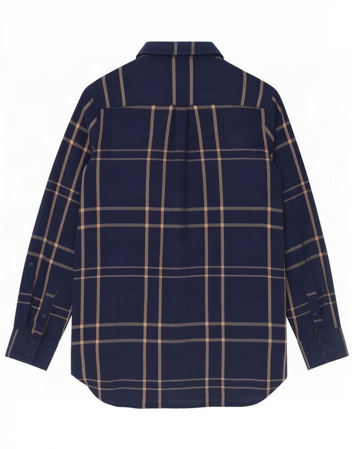 Fat Face Womens Shirt UK 14 Large Navy Blue Check Cotton