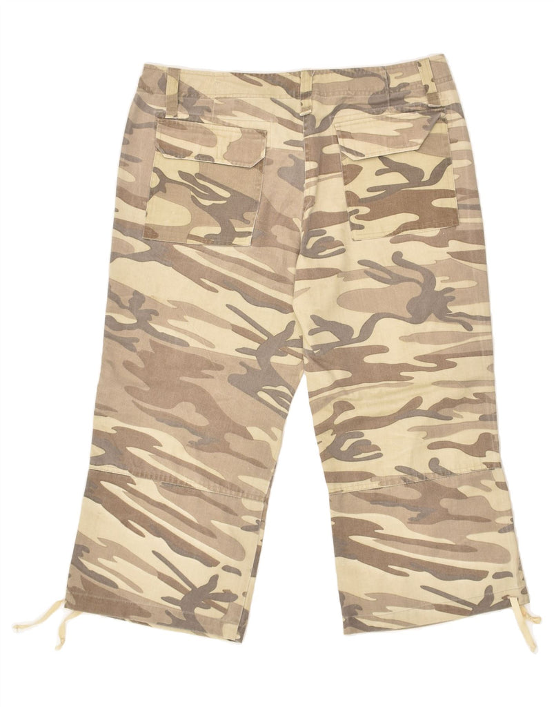 FLARE Womens Straight Cargo Trousers 2XL W38 L22 Beige Camouflage Cotton | Vintage Flare | Thrift | Second-Hand Flare | Used Clothing | Messina Hembry 