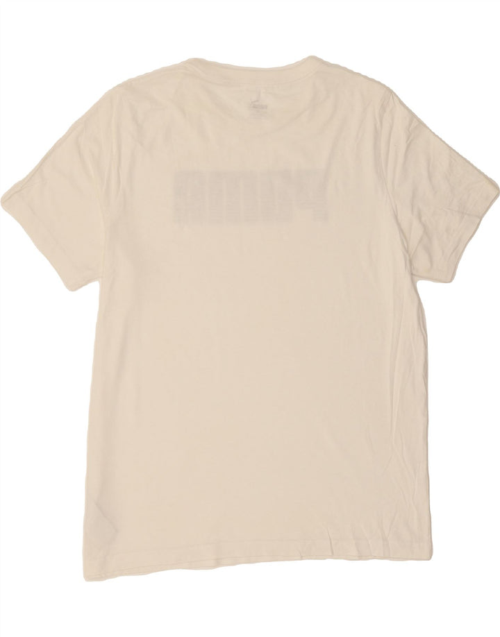 PUMA Mens Graphic T-Shirt Top Large White Cotton Vintage Puma and Second-Hand Puma from Messina Hembry 
