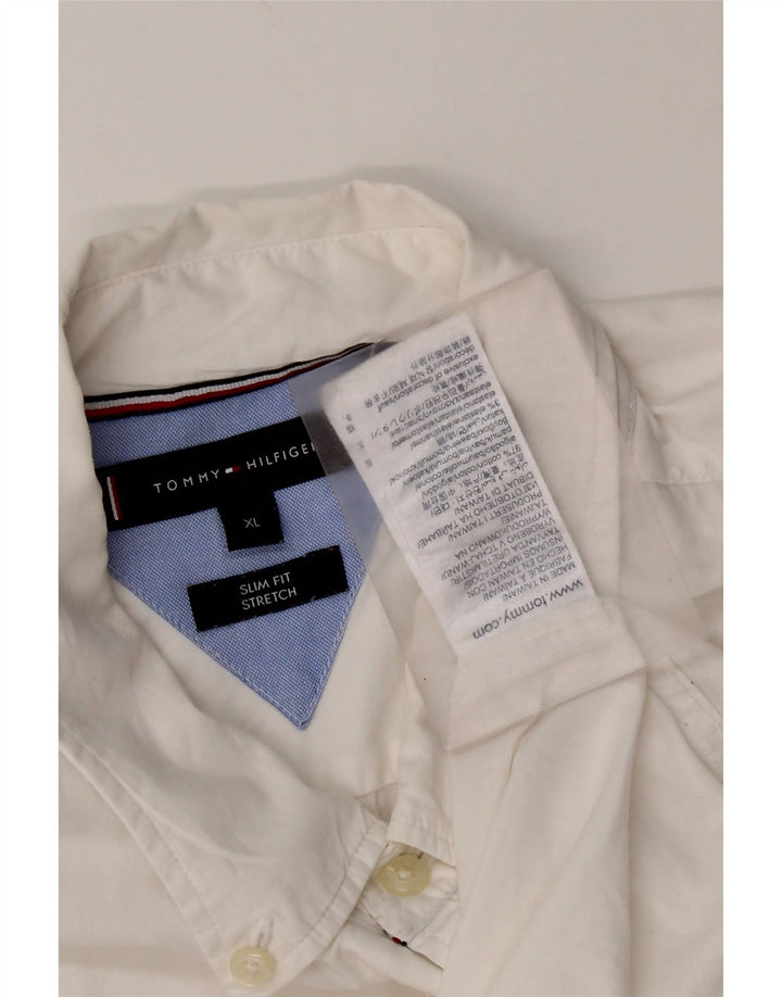Tommy Hilfiger Mens Slim Fit Shirt XL White Cotton