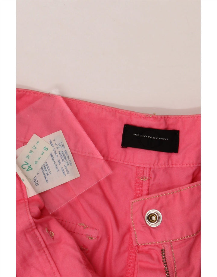 SERGIO TACCHINI Womens Casual Shorts US 8 Medium W30 Pink Cotton Vintage Sergio Tacchini and Second-Hand Sergio Tacchini from Messina Hembry 