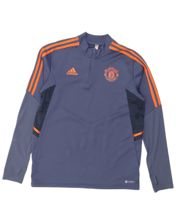 Adidas Mens Manchester United Pullover Tracksuit Top Large Blue Colourblock