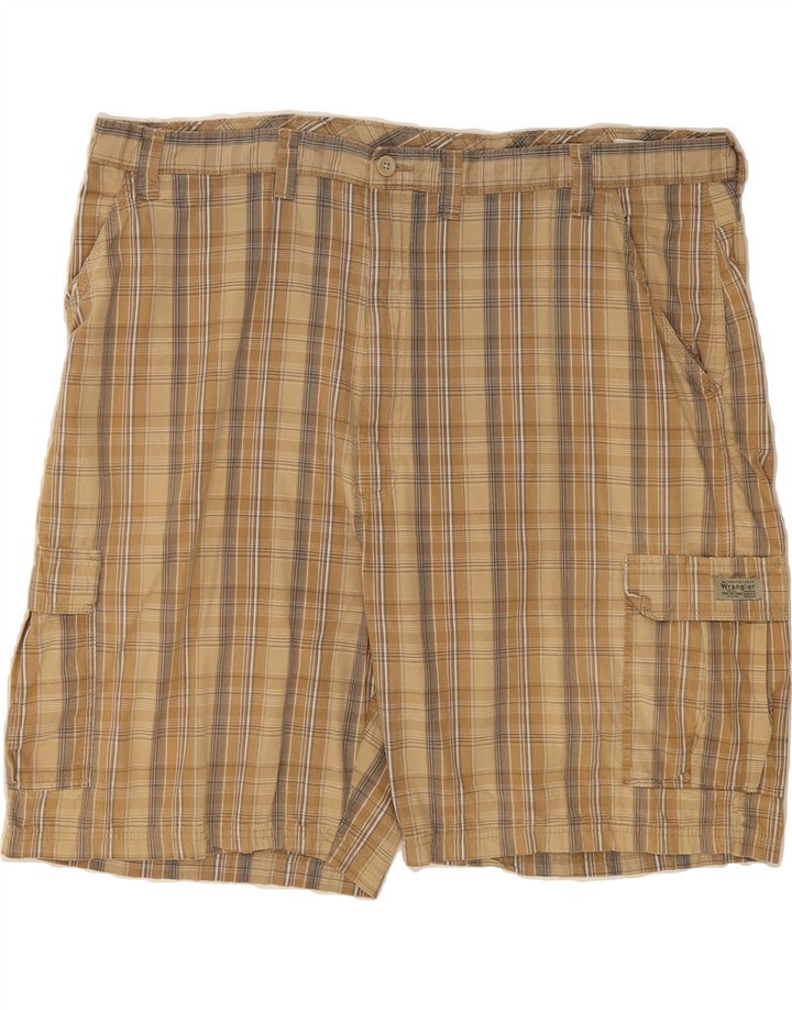 WRANGLER Mens Cargo Shorts W46 3XL Beige Check Cotton Vintage Wrangler and Second-Hand Wrangler from Messina Hembry 