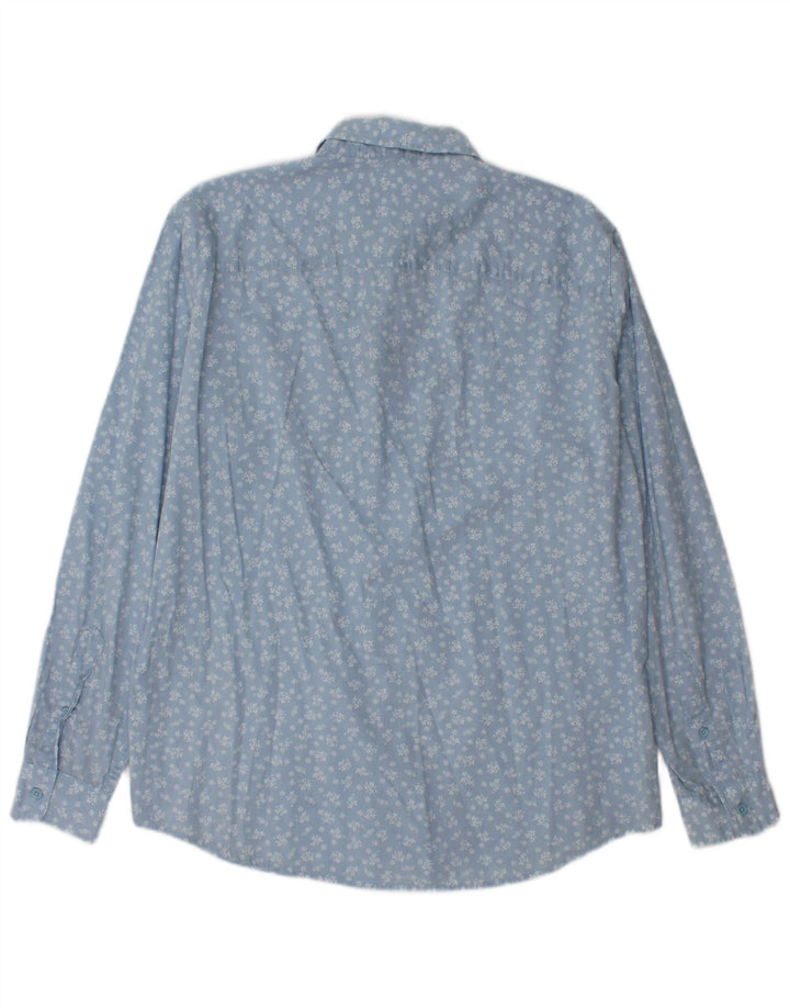 Benetton Mens Shirt Medium Blue Floral