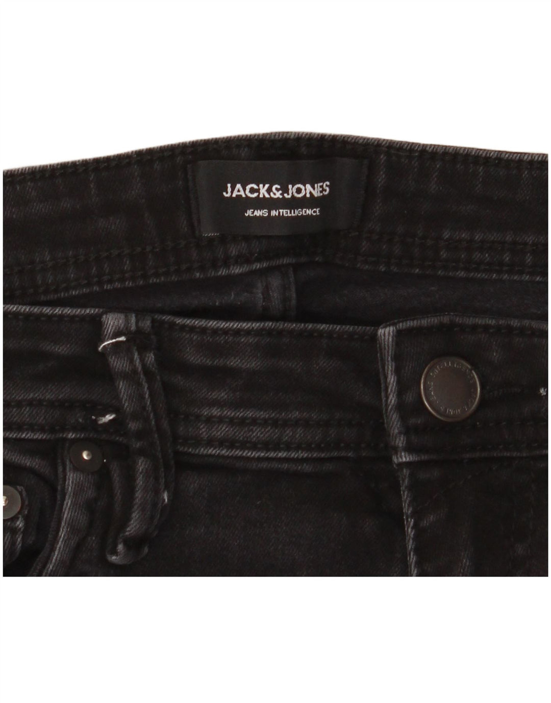 Jack & Jones Mens GLENN Slim Jeans W33 L32 Black Cotton