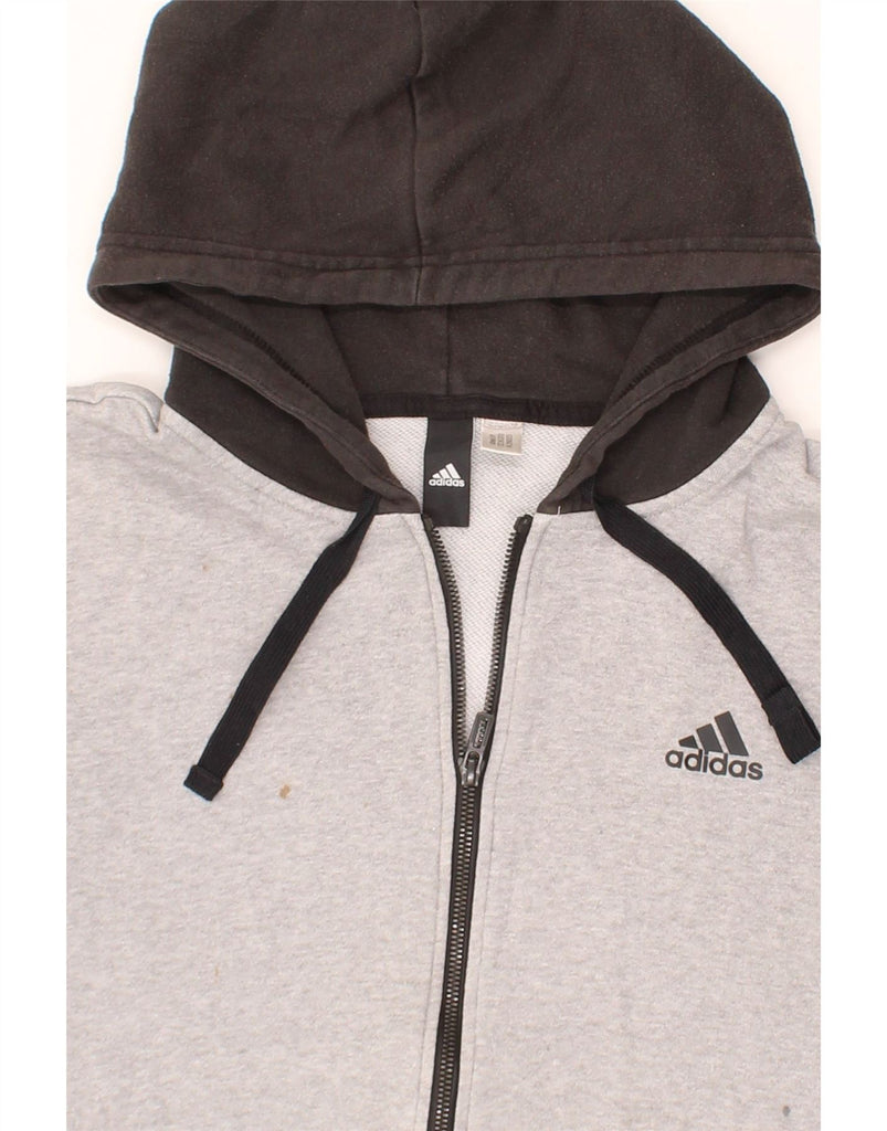 ADIDAS Mens Zip Hoodie Sweater Small Grey Colourblock Vintage Adidas and Second-Hand Adidas from Messina Hembry 