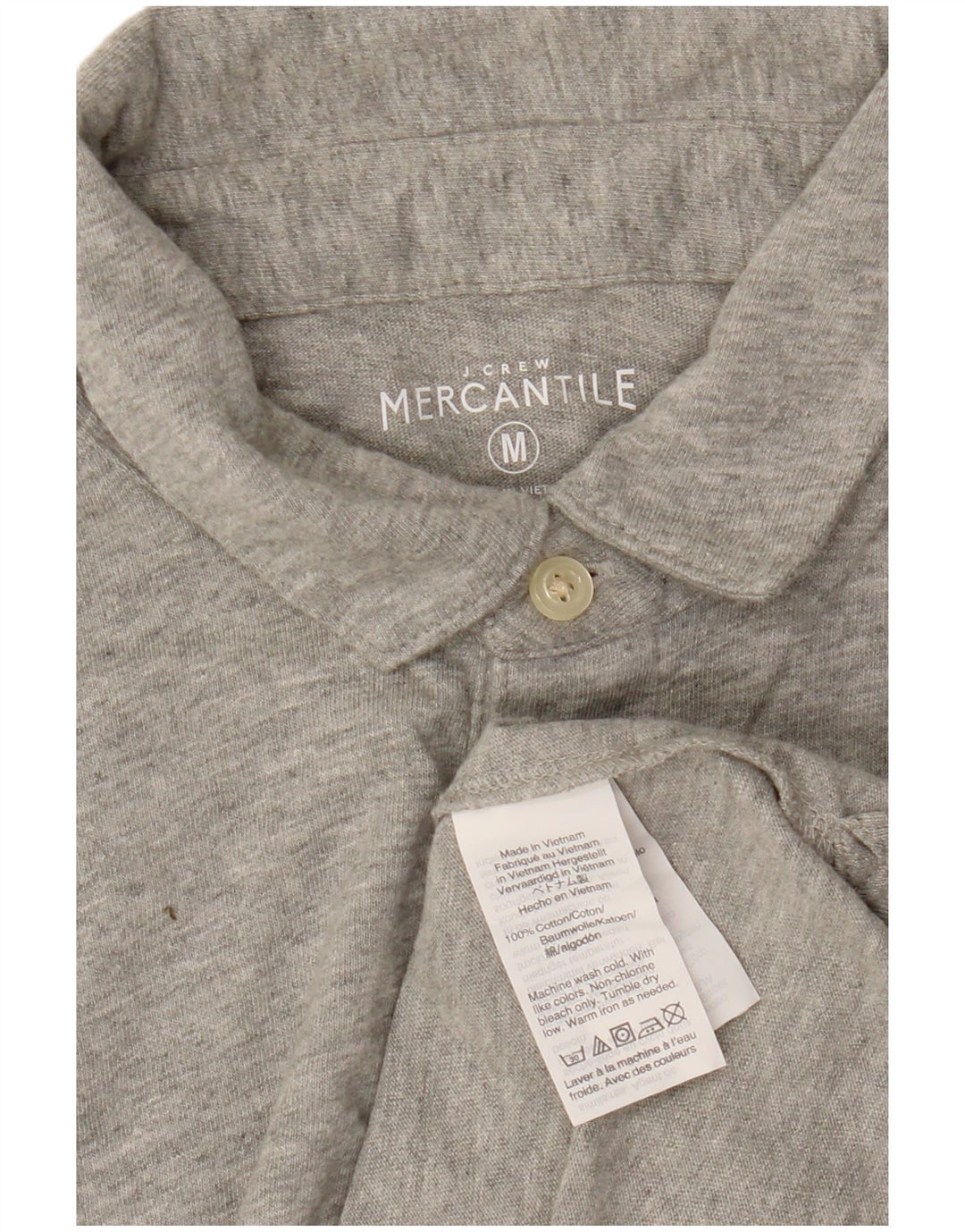 J. CREW Mens Mercantile Polo Shirt Medium Grey Cotton