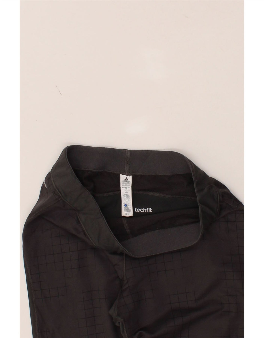 ADIDAS Womens Climawarm Leggings UK 12/14 Medium  Black Check Polyester Vintage Adidas and Second-Hand Adidas from Messina Hembry 