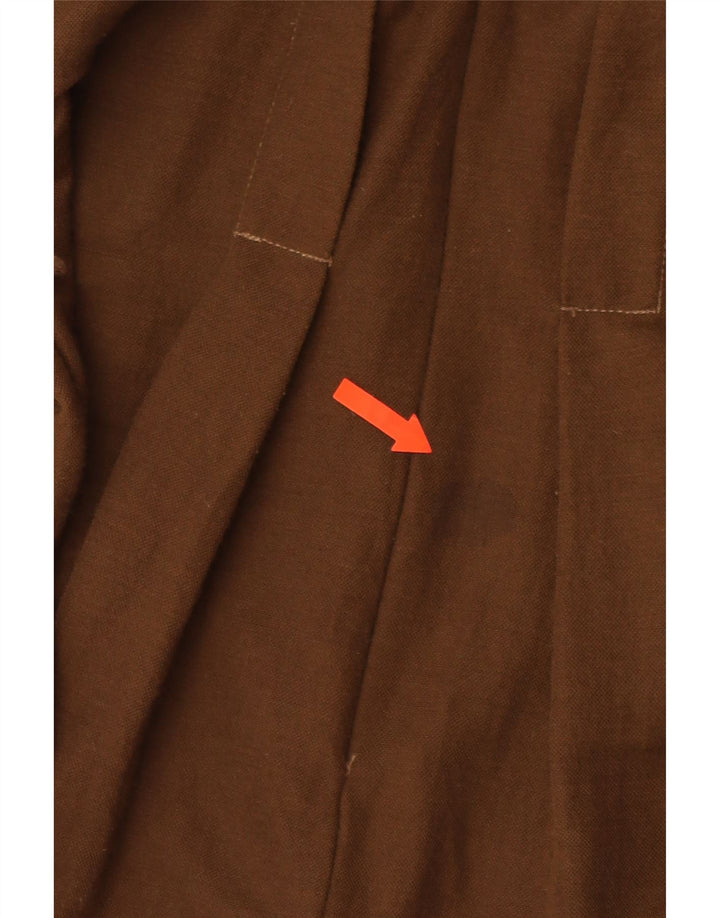 ZARA Womens Long Sleeve Jumpsuit UK 10 Small  Brown Viscose