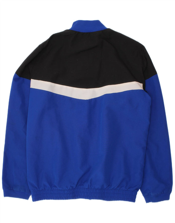 Adidas Boys Tracksuit Top Jacket 9-10 Years Blue Colourblock Polyester
