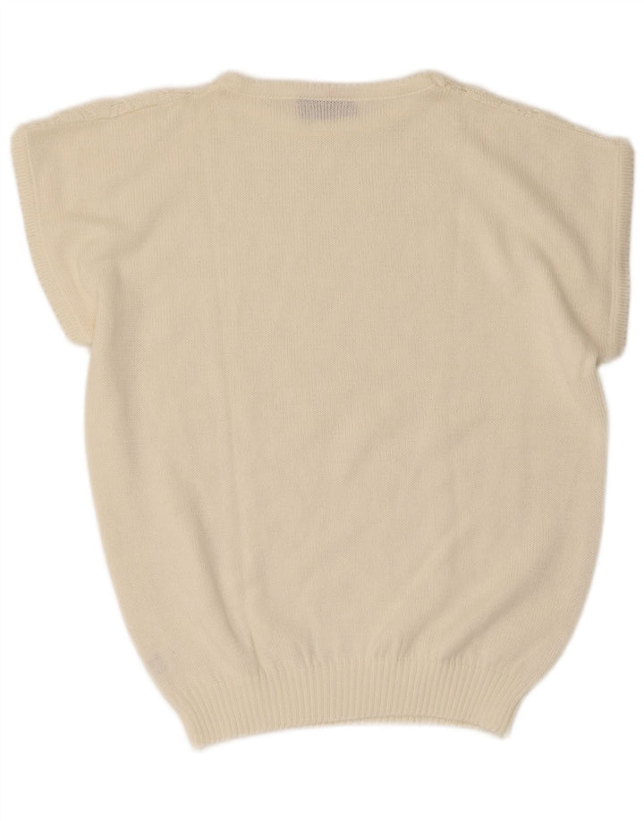 CARLA FERRONI Womens Boat Neck Jumper Sweater UK 14 Medium White