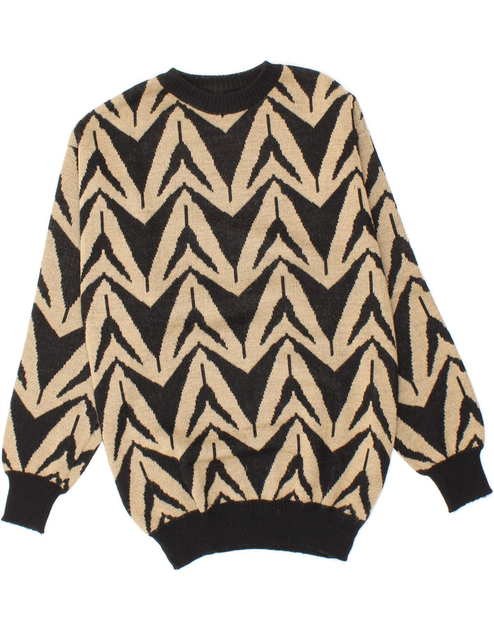VINTAGE Womens Boat Neck Jumper Sweater UK 12 Medium Beige Vintage Vintage and Second-Hand Vintage from Messina Hembry 