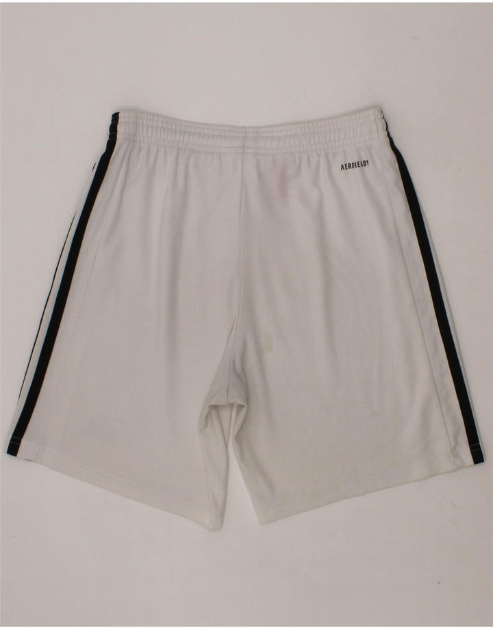 ADIDAS Boys Aeroready Sport Shorts 11-12 Years White Polyester Vintage Adidas and Second-Hand Adidas from Messina Hembry 