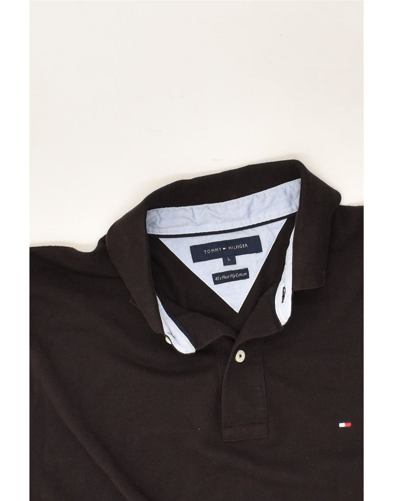 TOMMY HILFIGER Mens Polo Shirt Large Black Cotton Vintage Tommy Hilfiger and Second-Hand Tommy Hilfiger from Messina Hembry 