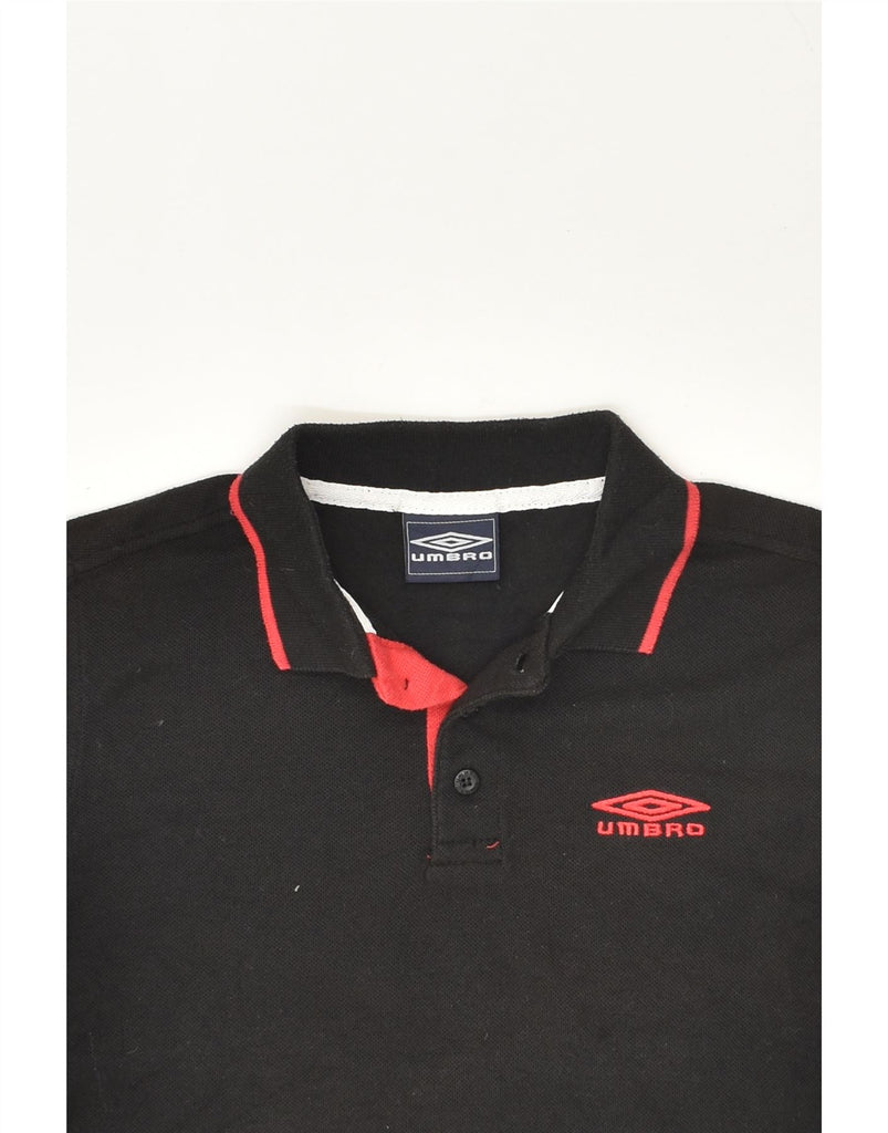 UMBRO Boys Polo Shirt 8-9 Years Black Cotton | Vintage Umbro | Thrift | Second-Hand Umbro | Used Clothing | Messina Hembry 