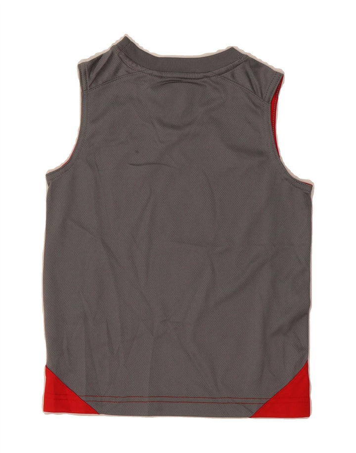 NIKE Boys Graphic Vest Top 5-6 Years Medium Red Colourblock Polyester Vintage Nike and Second-Hand Nike from Messina Hembry 