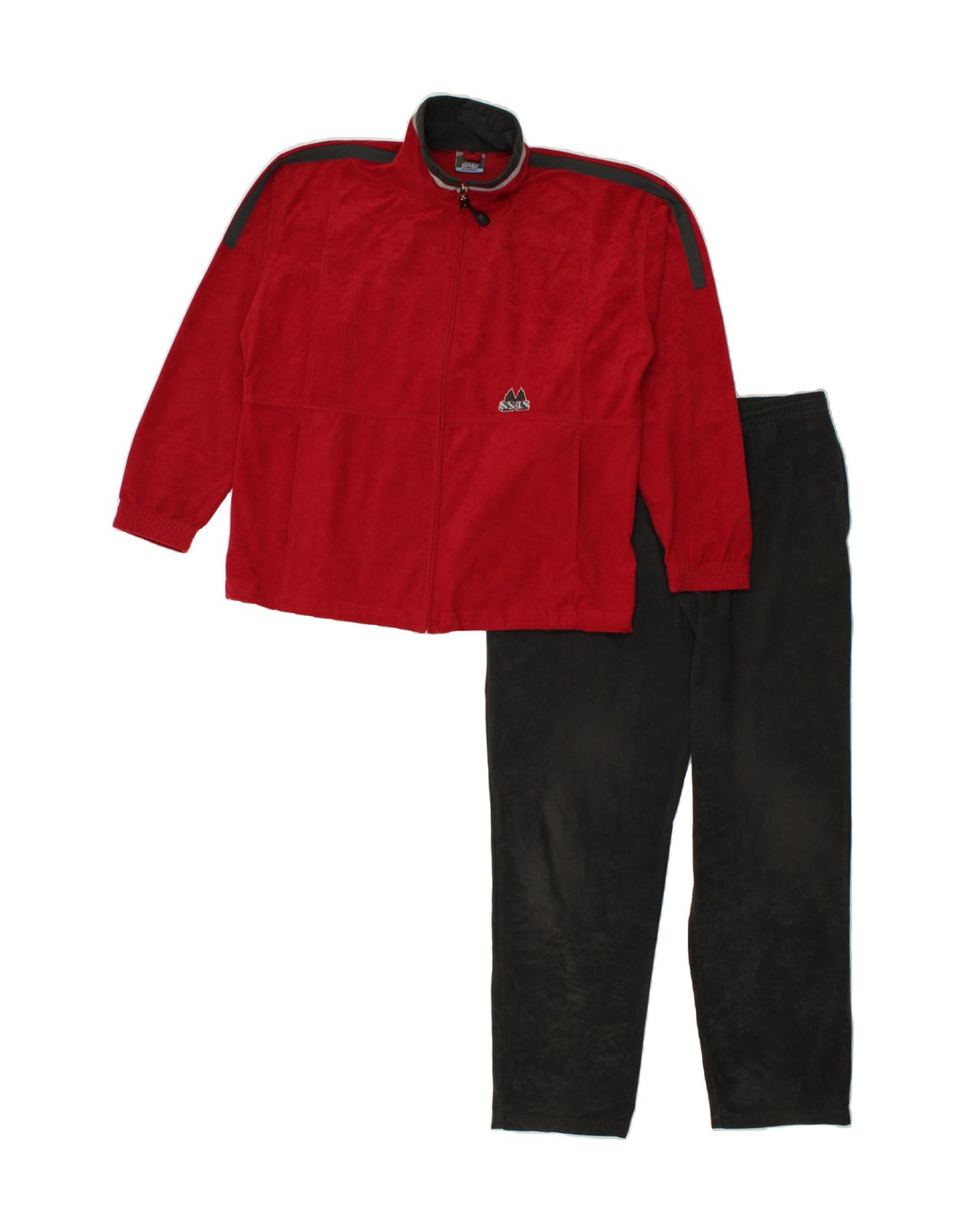 VINTAGE Mens Full Tracksuit Large Red Colourblock Polyester Vintage Vintage and Second-Hand Vintage from Messina Hembry 