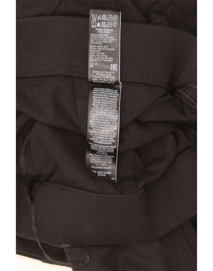 Marks & Spencer Womens Bootcut Casual Trousers UK 12 Medium W30 L29 Black